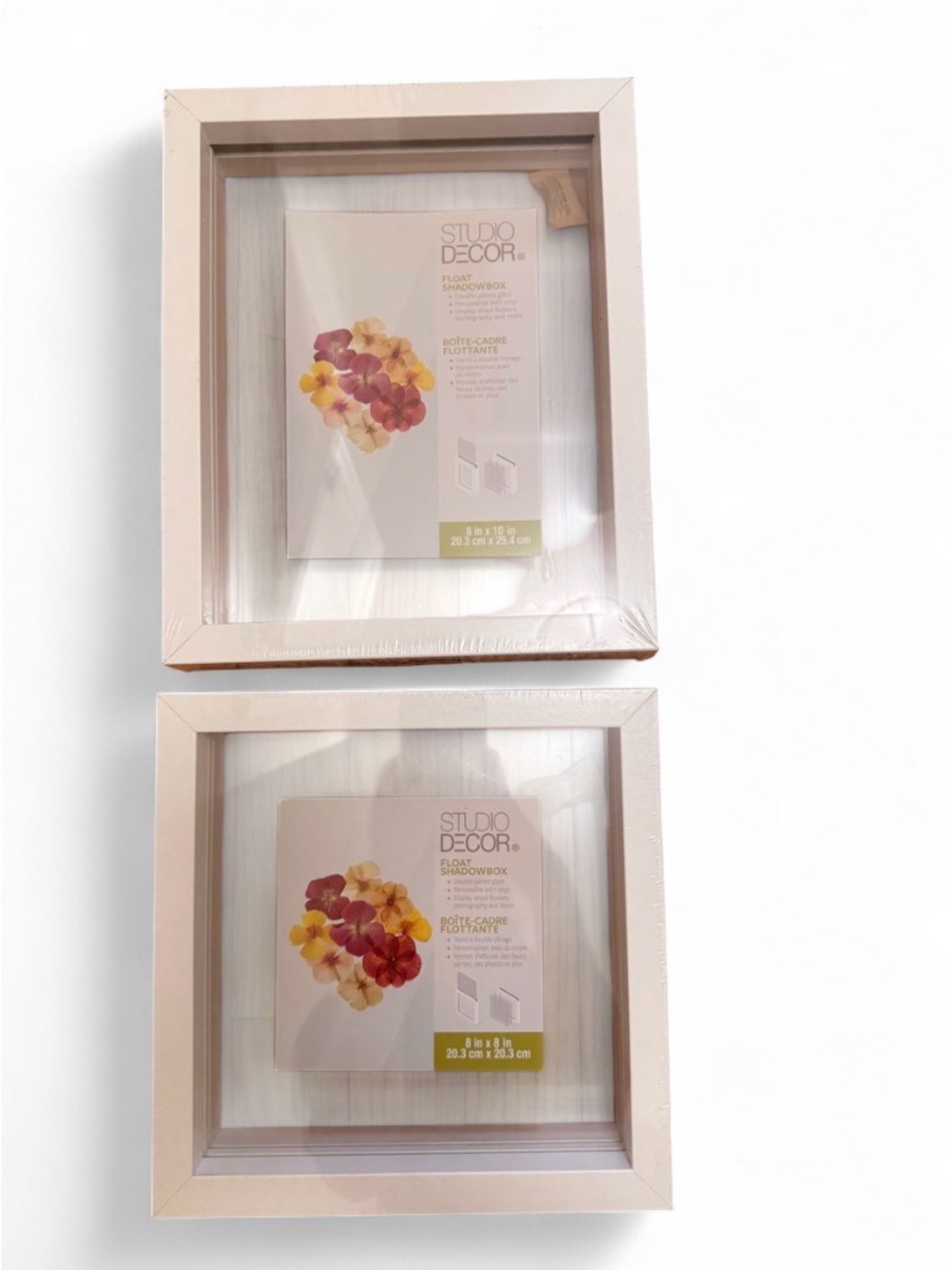 BNWT! Studio Decor White Shadow Box Frame - Set of 2